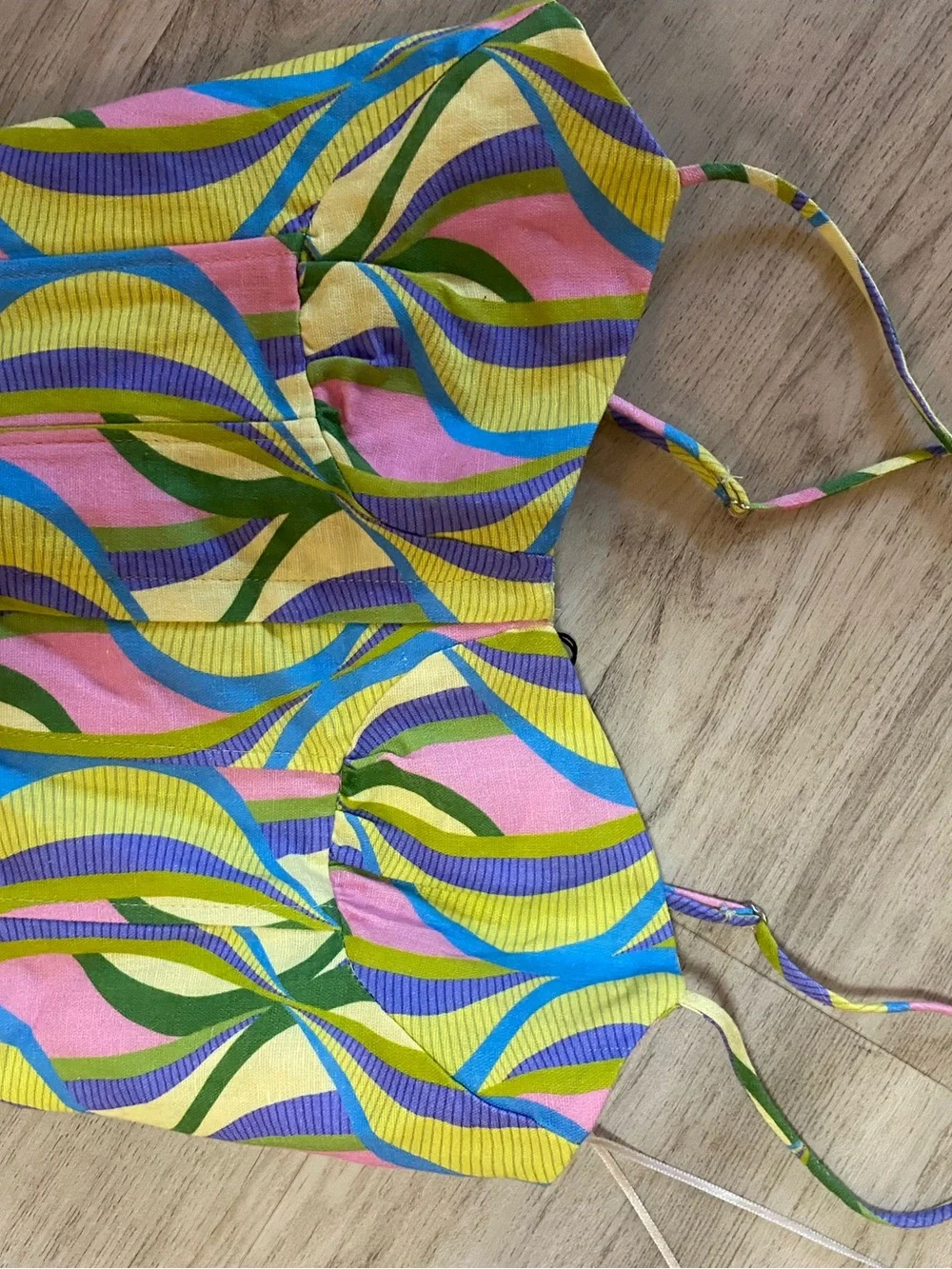 Zara Multicolor Wave Print Crop Top & Pants Set - NWT never worn